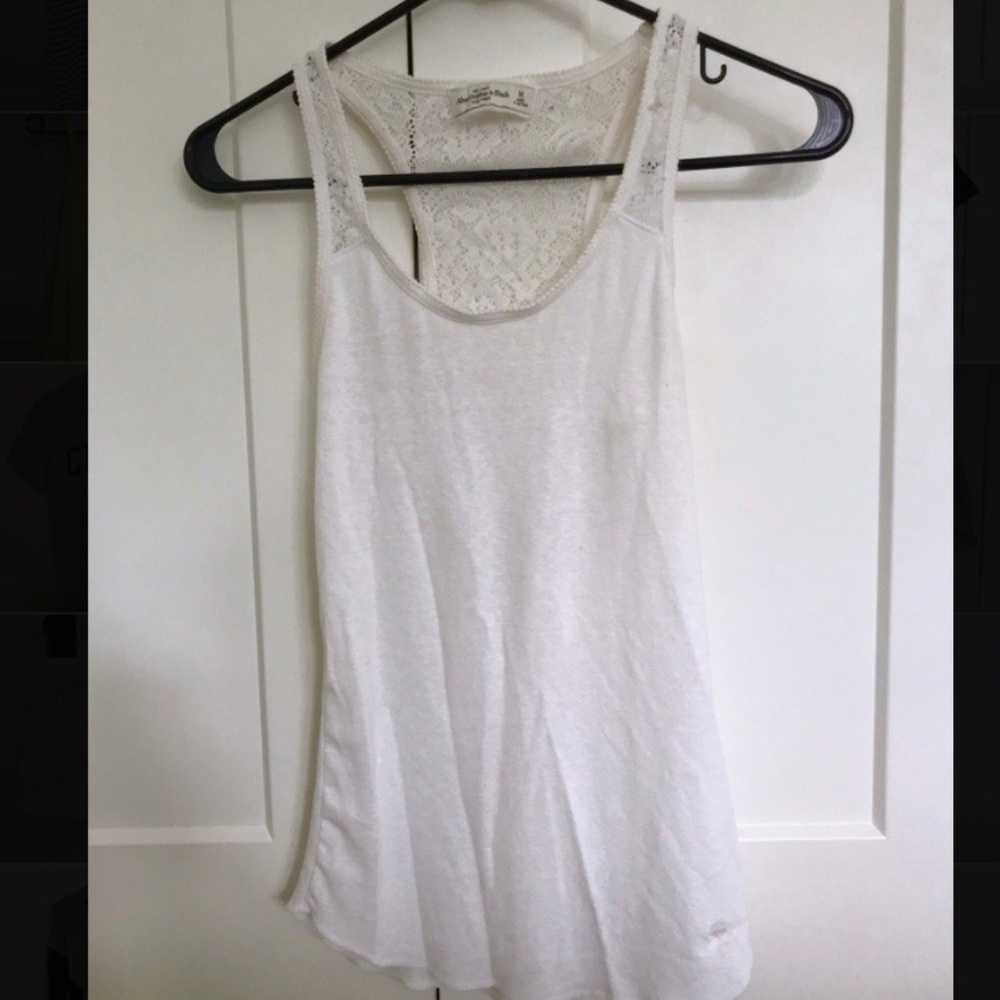 Abercrombie lace back white tank